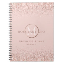 Blush Glitzer Boss Lady CEO Monogram