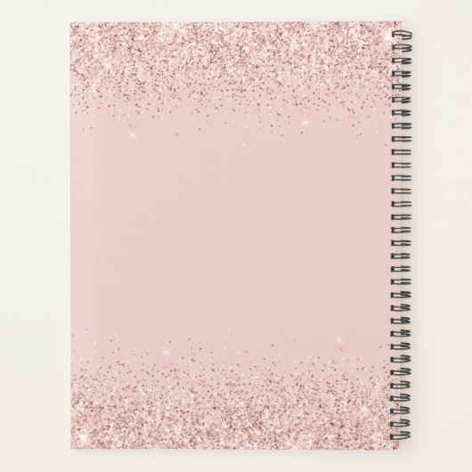 Blush Glitzer Boss Lady CEO Personalisiert 2023 Planer (Rückseite)
