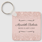 Blush Glitzer Boss Lady CEO Personalisiert Keepake Schlüsselanhänger (Vorderseite)