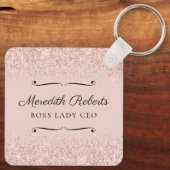 Blush Glitzer Boss Lady CEO Personalisiert Keepake Schlüsselanhänger (Rückseite)