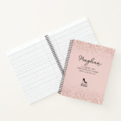 Blush Glitzer Boss Lady Regeln Personalisiert Notizblock (Innenseite)