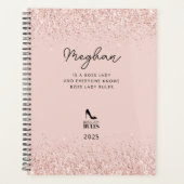 Blush Glitzer Boss Lady Regeln Personalisiert Planer (Vorderseite)