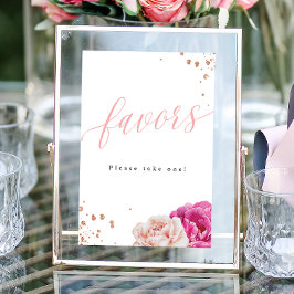 Blush Glitzer Brautparty Favoriten Tabletop-Zeiche Poster