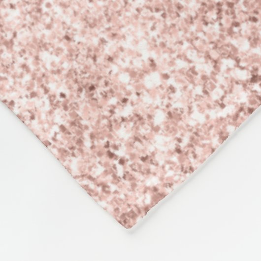 Blush Glitzer Elegante Typografie Name Fleecedecke (Ecke)