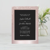 Blush Glitzer Foil All in one Wedding Einladung (Stehend Vorderseite)