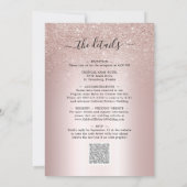 Blush Glitzer Foil All in one Wedding Einladung (Rückseite)