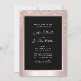 Blush Glitzer Foil All in one Wedding Einladung
