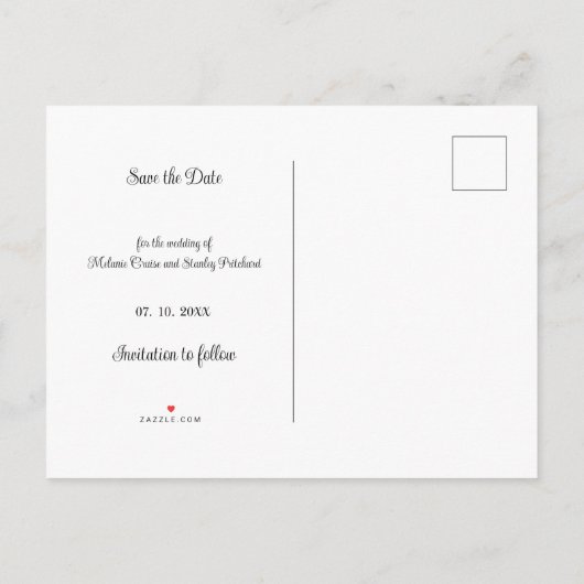 Blush Glitzer Foto Datum Ankündigung Postkarte (Rückseite)