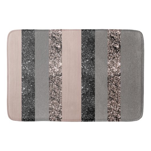Blush Glitzer Glam Streifen #1 #gliny Badematte (Vorderseite)