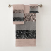 Blush Glitzer Glam Streifen #1 #gliny Badhandtuch Set (Insitu)