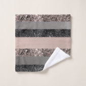 Blush Glitzer Glam Streifen #1 #gliny Badhandtuch Set (Waschlappen)