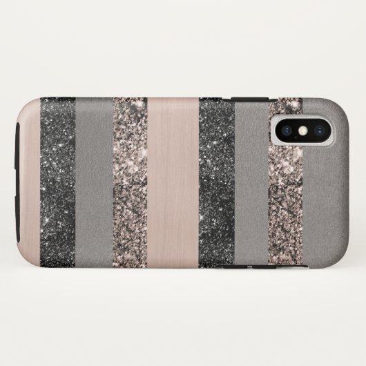 Blush Glitzer Glam Streifen #1 #gliny Case-Mate iPhone Hülle (Rückseite (Horizontal))
