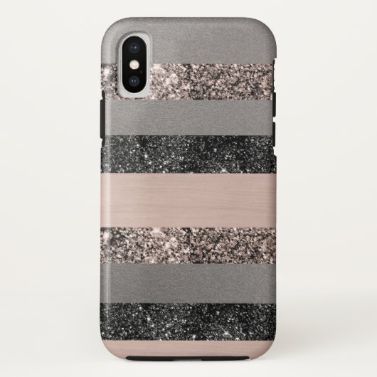 Blush Glitzer Glam Streifen #1 #gliny Case-Mate iPhone Hülle (Rückseite)