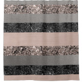 Blush Glitzer Glam Streifen #1 #gliny Duschvorhang (Vorderseite)