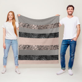 Blush Glitzer Glam Streifen #1 #gliny Fleecedecke