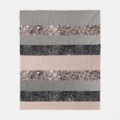Blush Glitzer Glam Streifen #1 #gliny Fleecedecke (Vorderseite)