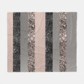 Blush Glitzer Glam Streifen #1 #gliny Fleecedecke (Vorderseite (Horizontal))