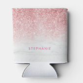 Blush Glitzer Marble Individuelle Name Cooler Dosenkühler (Rückseite)