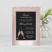 Blush Glitzer Ombre 50. Geburtstagsparty Einladung (Stehend Vorderseite)