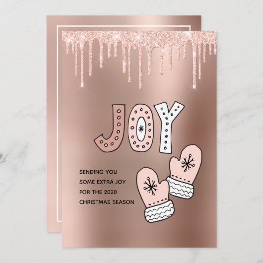 Blush Glitzer Rose Gold Metal Weihnachten 2020 Fre (Vorne/Hinten)