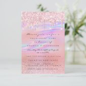 Blush Glitzer Tropfen Rose Blue Baby Dusche Feet Einladung (Stehend Vorderseite)