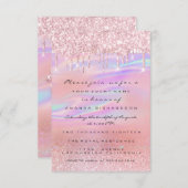 Blush Glitzer Tropfen Rose Blue Baby Dusche Feet Einladung (Vorne/Hinten)