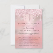 Blush Glitzer Tropfen Rose Gold Baby Dusche Feet Einladung (Vorderseite)