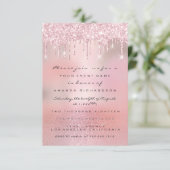 Blush Glitzer Tropfen Rose Gold Baby Dusche Feet Einladung (Stehend Vorderseite)