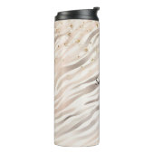 Blush Glitzy Gold Glitter Zebramuster Thermosbecher (Nach links gedreht)