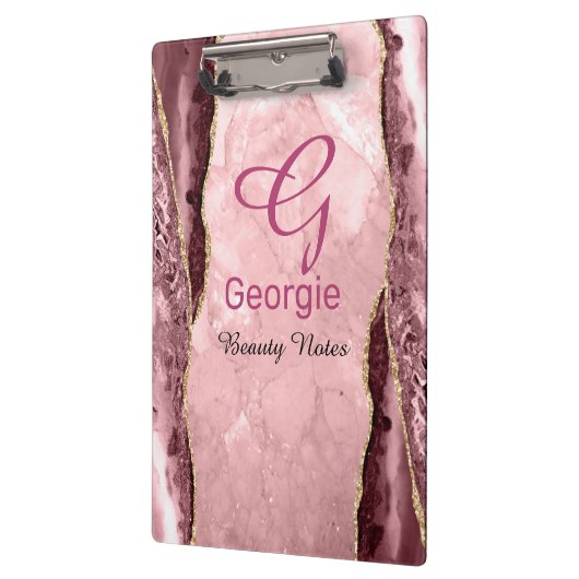 Blush & Gold Agate Klemmbrett (Links)