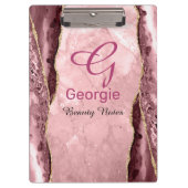 Blush & Gold Agate Klemmbrett (Vorderseite)