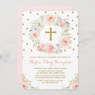 Blush Gold Aquarell Blumenzwiebeln Weihnachten Einladung