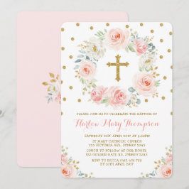 Blush Gold Aquarelltaufe Einladung