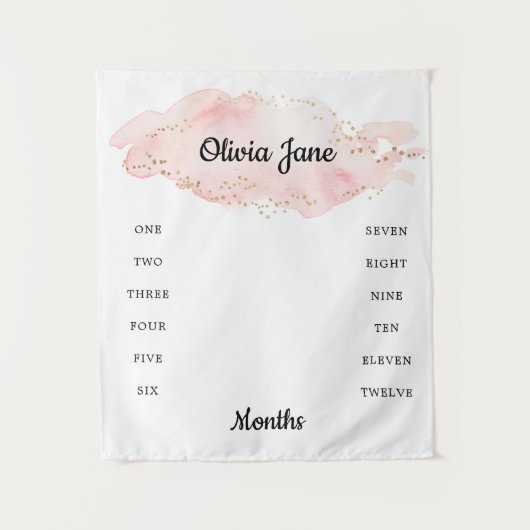 Blush Gold Baby Milestone Foto Blanket Tapestes Wandteppich (Vorderseite)
