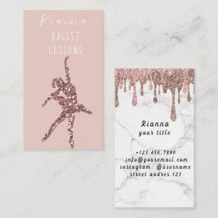 Blush & Gold Ballettunterricht Lehrerin Social Med Visitenkarte
