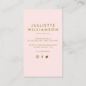 Blush & Gold Ballon Event Plane Social Media Visitenkarte (Rückseite)