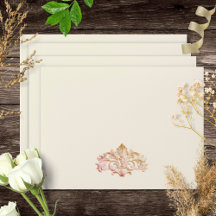 Blush Gold Baroque Scroll Mexican Wedding RSVP