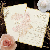 Blush Gold Baroque Vintage Elegance RSVP Karte