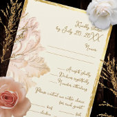 Blush Gold Baroque Vintage Elegance RSVP Karte