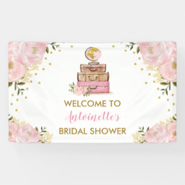 Blush Gold Blume Reisen Brautparty Willkommen Banner