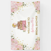 Blush Gold Blume Reisen Brautparty Willkommen Banner (Vertikal)