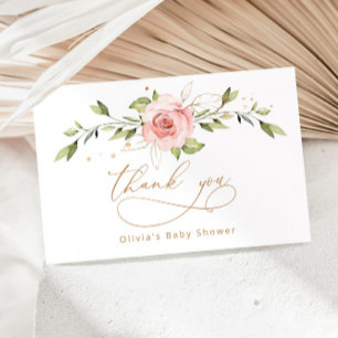 Blush gold Blumenbaby Dusche Danke Karte