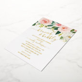 Blush Gold Blumenbrunch und Brautparty Folieneinladung (Gedreht)