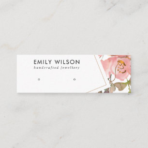 BLUSH GOLD BLUSH FLORAL STUDIE EARRING DISPLAY CAR MINI VISITENKARTE