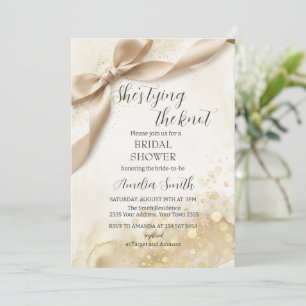 Blush Gold Bogen Sie heiratet Hochzeitsdusche Einladung