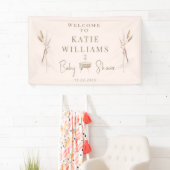 Blush & Gold Boho Baby Dusche Begrüßungszeichen Banner (Insitu)