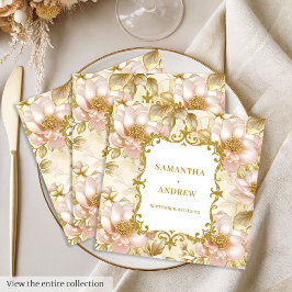 Blush Gold Boho Hochzeitspapier Napkins Serviette