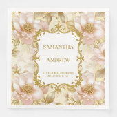 Blush Gold Boho Hochzeitspapier Napkins Serviette (Vorderseite)