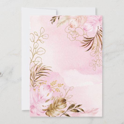 Blush Gold Boho Safari Animals Wild One Birthday Einladung (Rückseite)