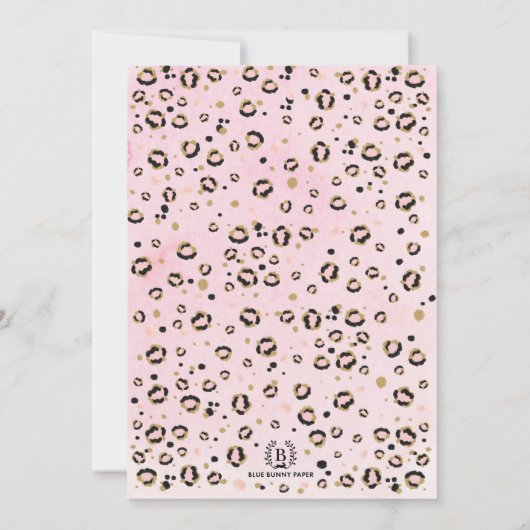 Blush Gold Boho Safari Tiere Wild One Birthday Einladung (Rückseite)